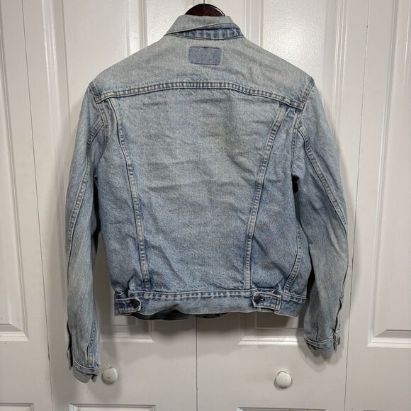 Levi's Trucker Jacket 70306-0214 Mens 44 Vintage 90s Red Tab Denim USA Made - Picture 3 of 7